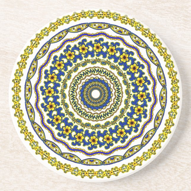 Dessous De Verre En Grès art meditation mandala coaster (Devant)