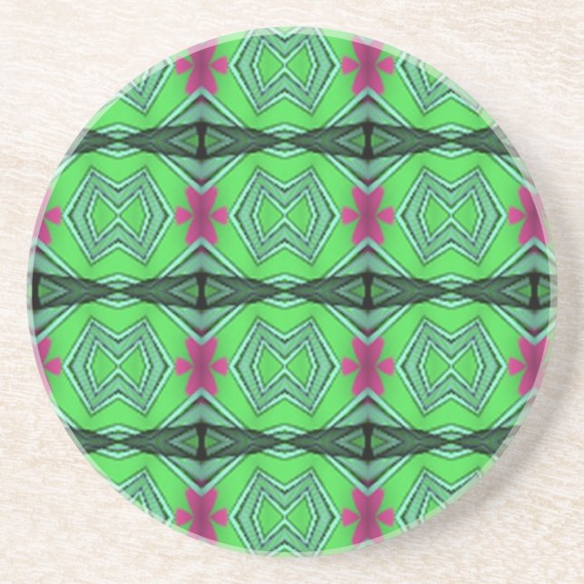 Dessous De Verre En Grès Art moderne vert (Devant)
