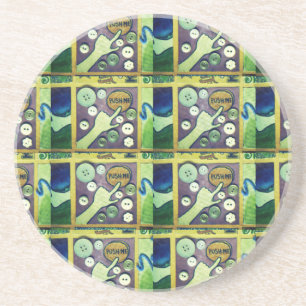 Dessous De Verre En Grès Art Mosaïque Contemporain - Un Joueur