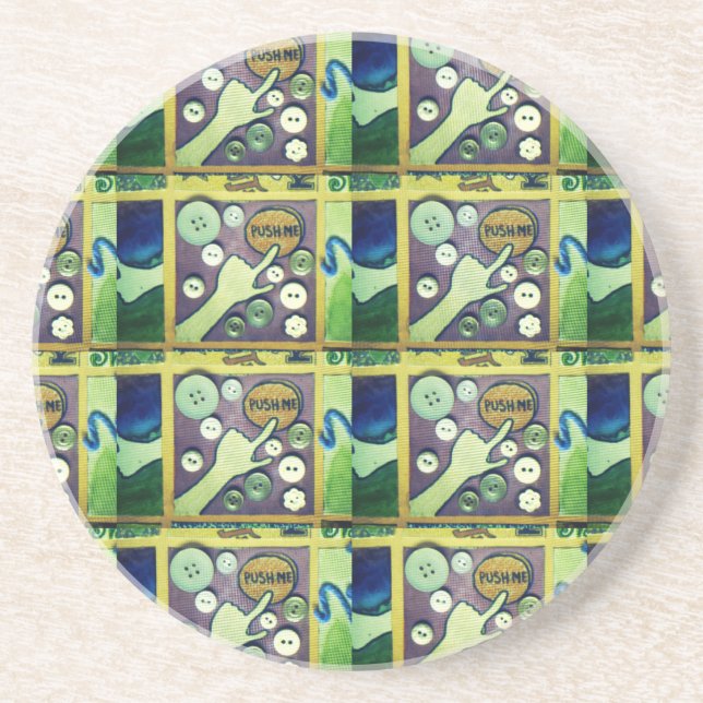 Dessous De Verre En Grès Art Mosaïque Contemporain - Un Joueur (Devant)