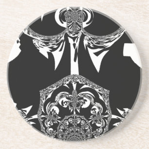 Dessous De Verre En Grès Art noir et blanc africain