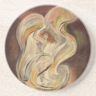 Dessous De Verre En Grès Art Nouveau vintage, La Loie Fuller Danseur Modern