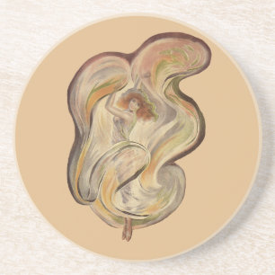 Dessous De Verre En Grès Art Nouveau vintage, La Loie Fuller danseuse moder