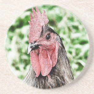 Dessous De Verre En Grès Art numérique Blue Rooster