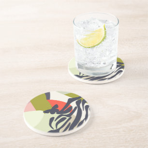 Dessous De Verre En Grès Artiste moderne coloré Abstrait Papillon Accueil