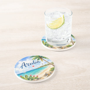 Dessous De Verre En Grès Aruba île caribéenne néerlandaise souvenir de voya