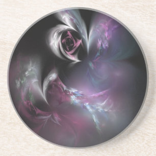 Dessous De Verre En Grès Assez fractale de rose de rose