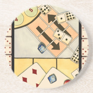 Dessous De Verre En Grès Assortiment brouillé des jeux de hasard