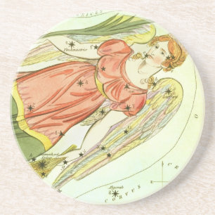 Dessous De Verre En Grès Astrologie Zodiaque vintage Constellation Virgo