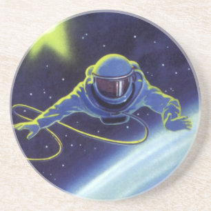 Dessous De Verre En Grès Astronaute de science-fiction vintage en sortie ex