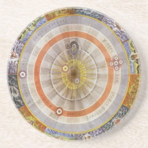 Dessous De Verre En Grès Astronomie vintage Copernican Planisphère céleste