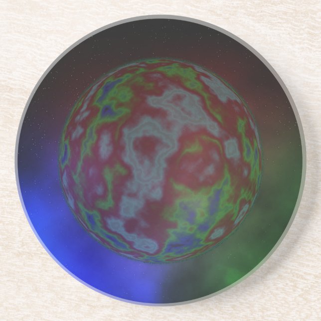 Dessous De Verre En Grès Aura D'Une Planète, (Devant)