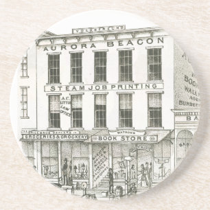 Dessous De Verre En Grès Aurora Illinois Aurora Beacon News 1871 Stone Lith