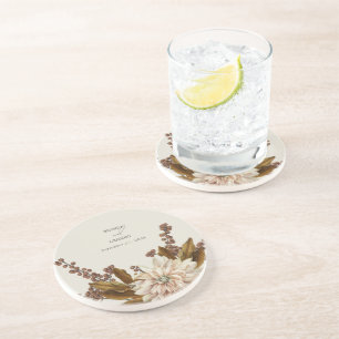 Dessous De Verre En Grès Automne Floral Tones Terre Aquarelle Mariage de au