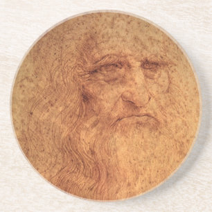 Dessous De Verre En Grès Autoportrait d'art de la Renaissance par Leonardo 