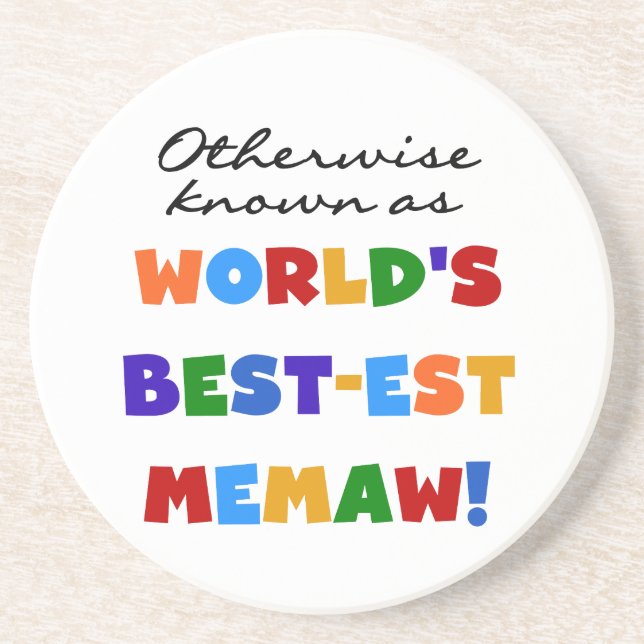 Dessous De Verre En Grès Autrement connu comme Meilleur-est Memaw du monde (Devant)