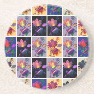 Dessous De Verre En Grès Autumn Leaves Rustic Patchwork