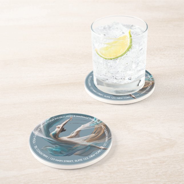 Dessous De Verre En Grès Avion Air Yoga Instructeur Pilates Fitness (Côté)