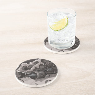 Dessous De Verre En Grès Avion de combat écrasé pendant la guerre mondiale