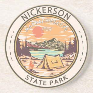 Dessous De Verre En Grès Badge du parc national Nickerson Massachusetts