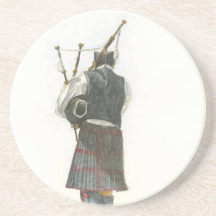 Dessous De Verre En Grès Bagpiper