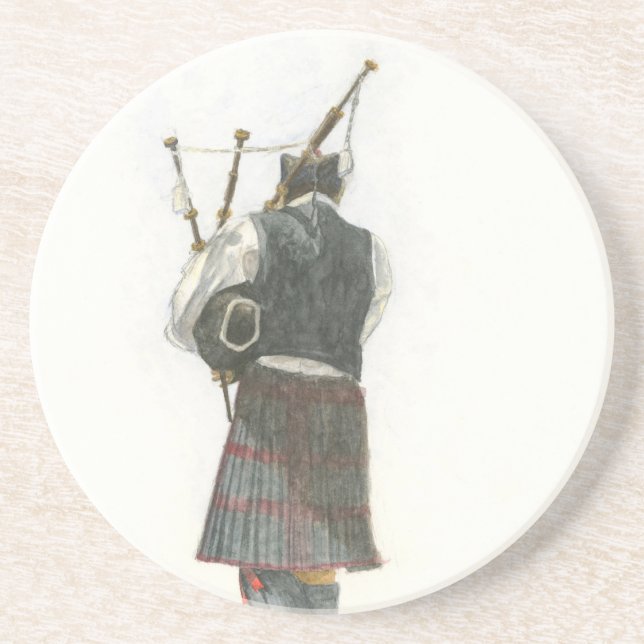 Dessous De Verre En Grès Bagpiper (Devant)