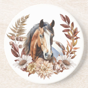 Dessous De Verre En Grès Baie Paint Horse couronne d'automne