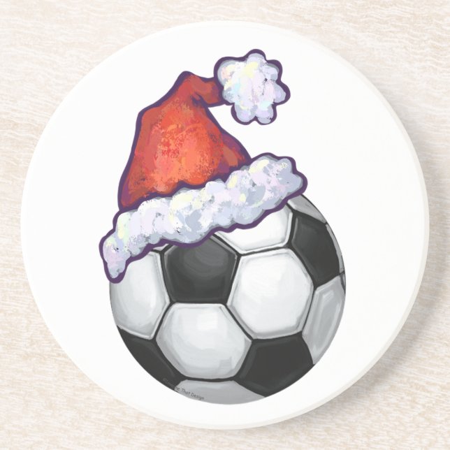 Dessous De Verre En Grès Balle de football Noël (Devant)
