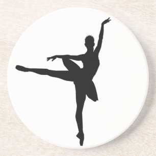 Dessous De Verre En Grès Ballet simple Ballerina noir blanc