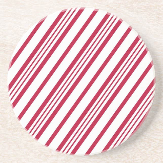 Dessous De Verre En Grès Bande de Noël sucre de canne (Devant)