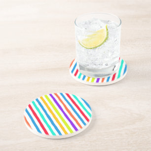 Dessous De Verre En Grès Bandes dessinées à la main dans des couleurs pop a
