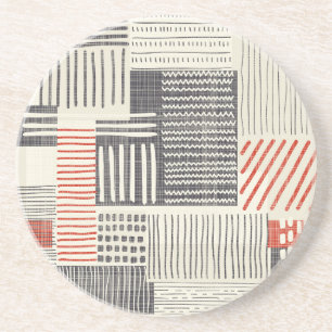 Dessous De Verre En Grès Bandes géométriques dessinées à la main, motif san