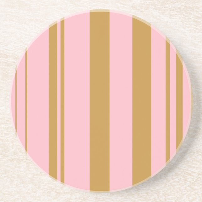 Dessous De Verre En Grès Bandes variées/rose et ocre (Devant)