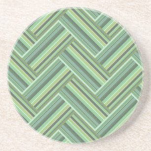 Dessous De Verre En Grès Bandes vert olive double tissage