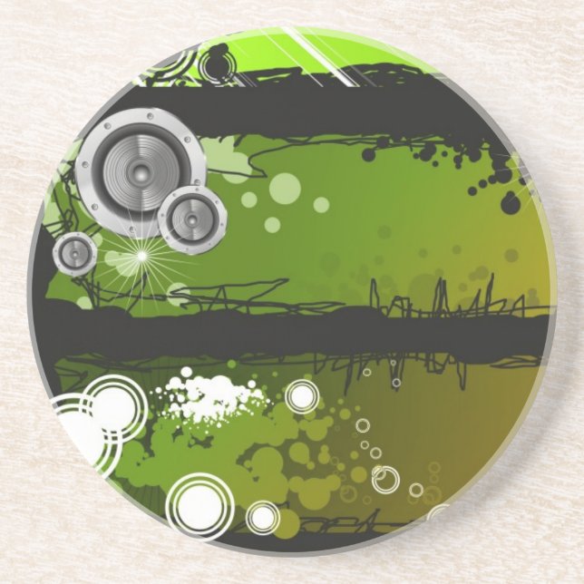 Dessous De Verre En Grès Bannière grunge de musique de style (Devant)