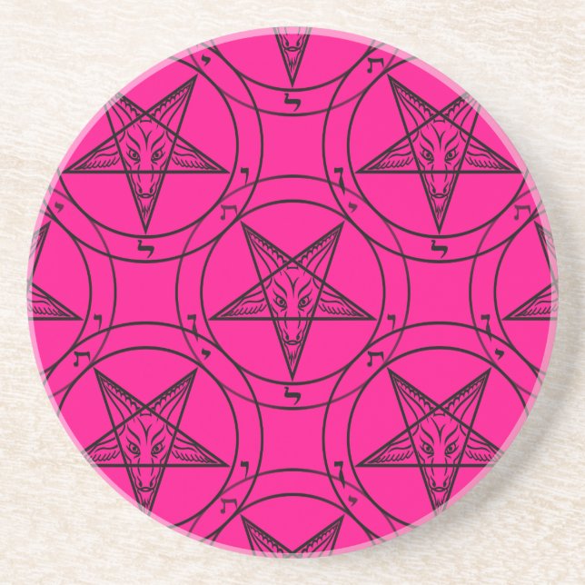 Dessous De Verre En Grès baphomet rose (Devant)
