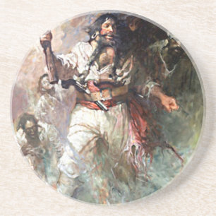 Dessous De Verre En Grès Barbe Noire sur le pirate du feu