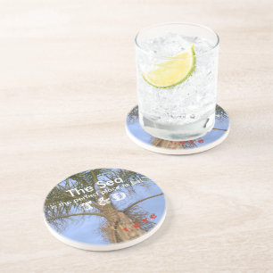 Dessous De Verre En Grès Barres de boisson Monogramme Palm Tree