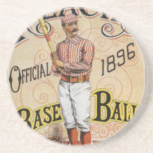 Dessous De Verre En Grès Base-ball sportif vintage, illustration de la couv