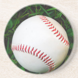 Dessous De Verre En Grès Baseball blanc avec points rouges