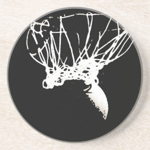 Dessous De Verre En Grès Basket-ball Black White Pop Art