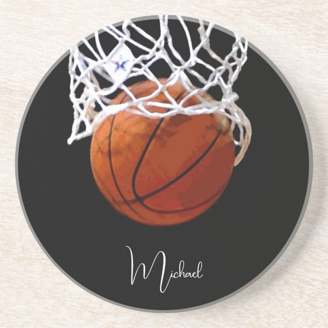 Dessous De Verre En Grès Basket-ball Votre nom (Devant)