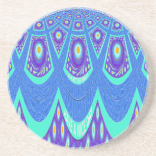 Dessous De Verre En Grès Batik bleu