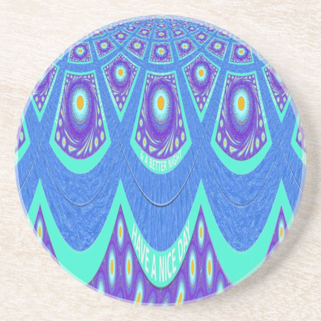 Dessous De Verre En Grès Batik bleu (Devant)