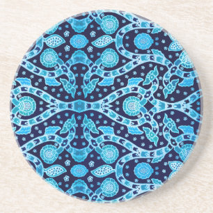 Dessous De Verre En Grès Batik Tribal Africain