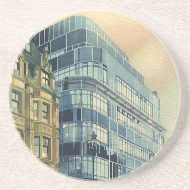 Dessous De Verre En Grès Bâtiment d'Express quotidien vintage rue Fleet (Devant)