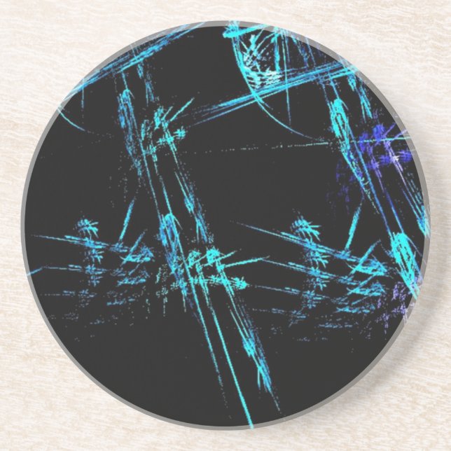 Dessous De Verre En Grès Bâton bleu (Devant)