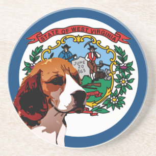 Dessous De Verre En Grès Beagle de la Virginie Occidentale