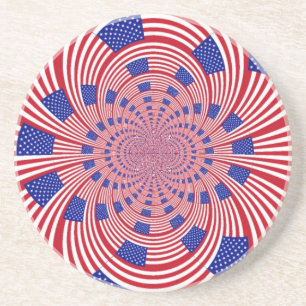 Dessous De Verre En Grès Beau drapeau américain Extraordinaire Kaleidoscope