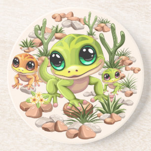 Dessous De Verre En Grès Bébé Geckos jote personnages de dessin